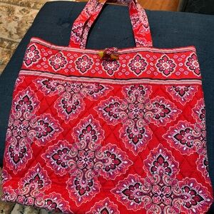 Vera Bradley Vibrant Red Patterned Tote Bag